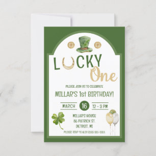 Invitation Lucky One, St. Patrick's Day First Birthday Party