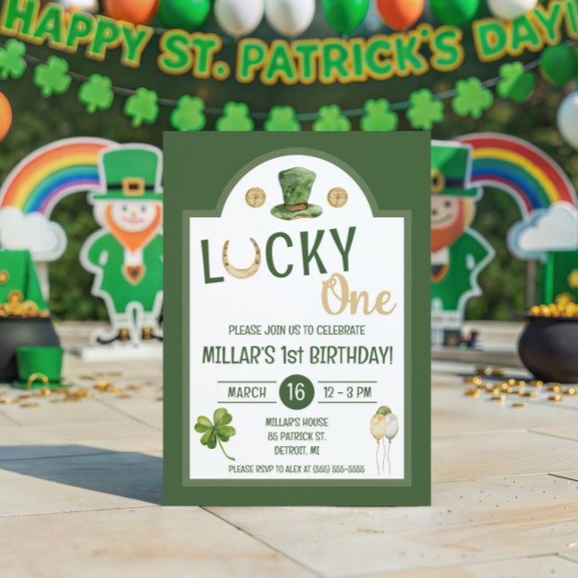 Invitation Lucky One, St. Patrick's Day First Birthday Party (Créateur téléchargé)