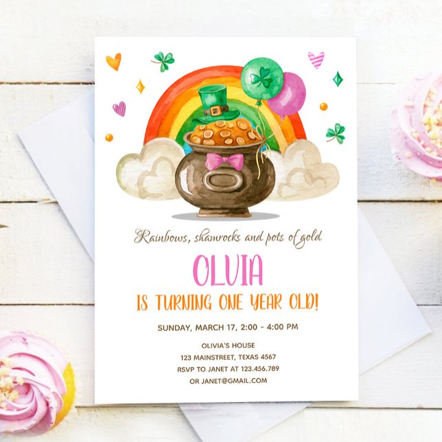 Invitation Lucky One St. Patrick's Day Girl First Birthday (Créateur téléchargé)