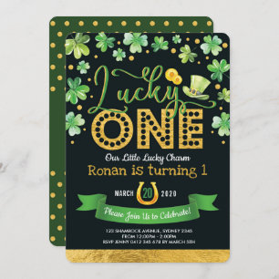 Invitation Lucky One St. Patrick's Day Shamrock 1er anniversa