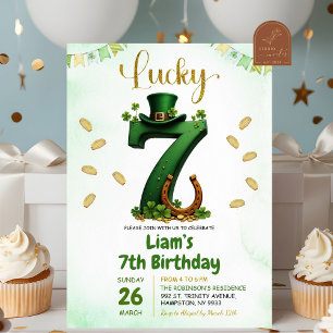 Invitation Lucky Sept Jour de la Saint Patrick Anniversaire