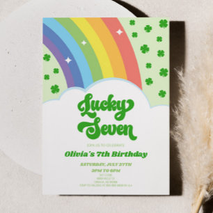 Invitation Lucky Seven Rainbow 7e fête d'anniversaire