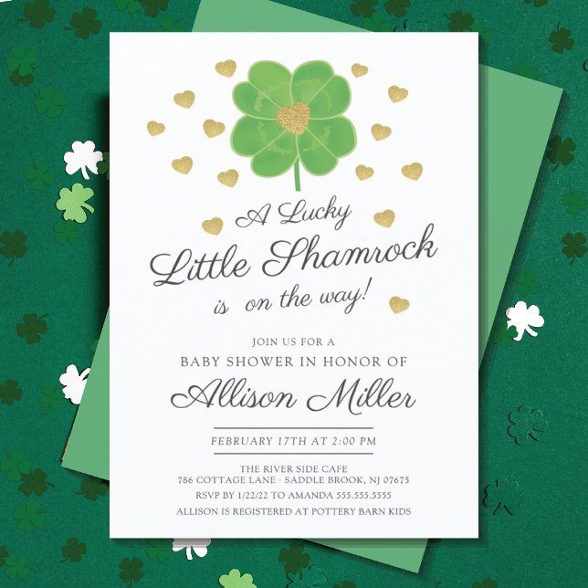 Invitation Lucky Shamrock Est Sur Le CheminBébé Douche (Créateur téléchargé)