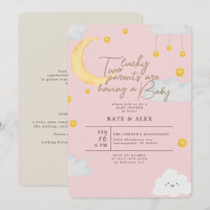 Invitation Lucky St Patrick's Girl Pink Baby shower