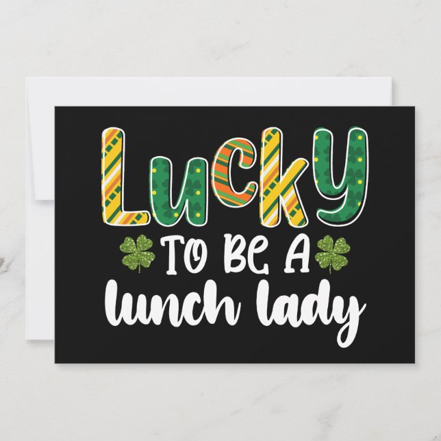 Invitation Lucky To Be A Lunch Lady School St Patrick's Day (Devant)