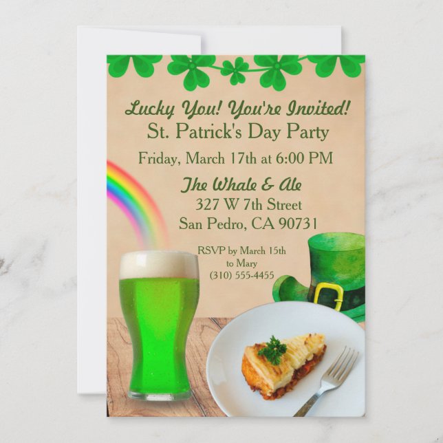 Invitation Lucky You, You're Invited St. Patrick's Day evite (Devant)