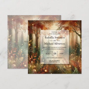 Invitation Lueur d'automne dans le mariage de la forêt enchan
