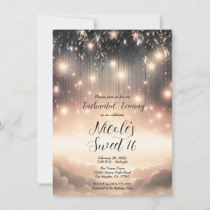 Invitation Lueur de l'Arbre Céleste Enchanté  Étoiles et Nuag
