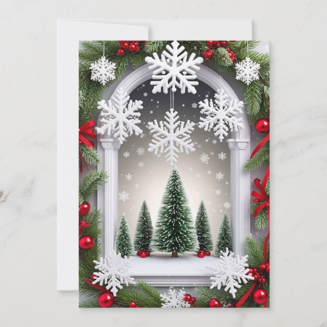 Invitation 🎄 Lueur festive de la fenêtre de Noël ❄️ Affichag (Devant)