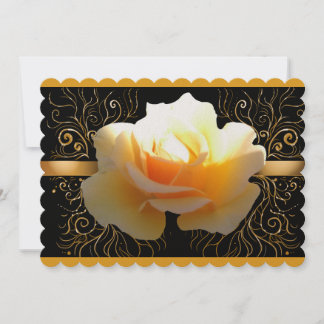 Invitation Lueur intérieure Rose jaune et or élégante