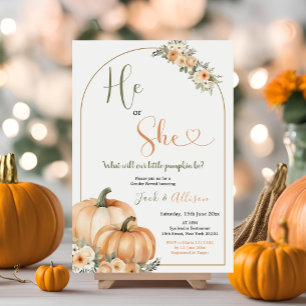 Invitation Lui ou elle Rustic Orange Citrouille Automne Genre