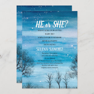 Invitation Lui ou elle Snowflake Winter Wonderland Baby showe