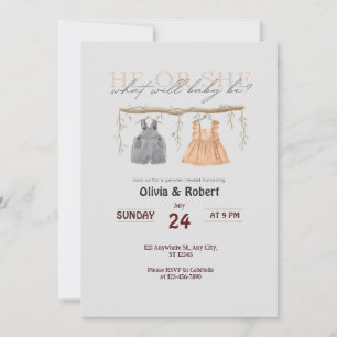 Invitation Lui ou Elle ? Un peu de plaisir ! Aquarelle rose e