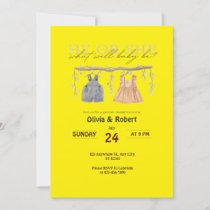 Invitation Lui ou Elle ? Un peu de plaisir ! Aquarelle rose e