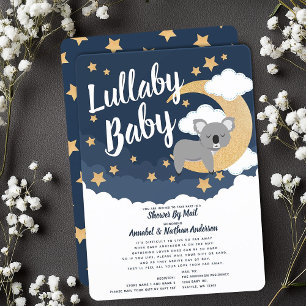 Invitation Lullaby Baby Koala Moon Baby shower Par Mail