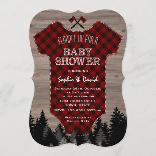 Invitation Lumberjack Buffalo Costume bébé Vieux Baby shower 