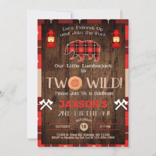 Invitation Lumberjack garçon 2ème anniversaire invitation.