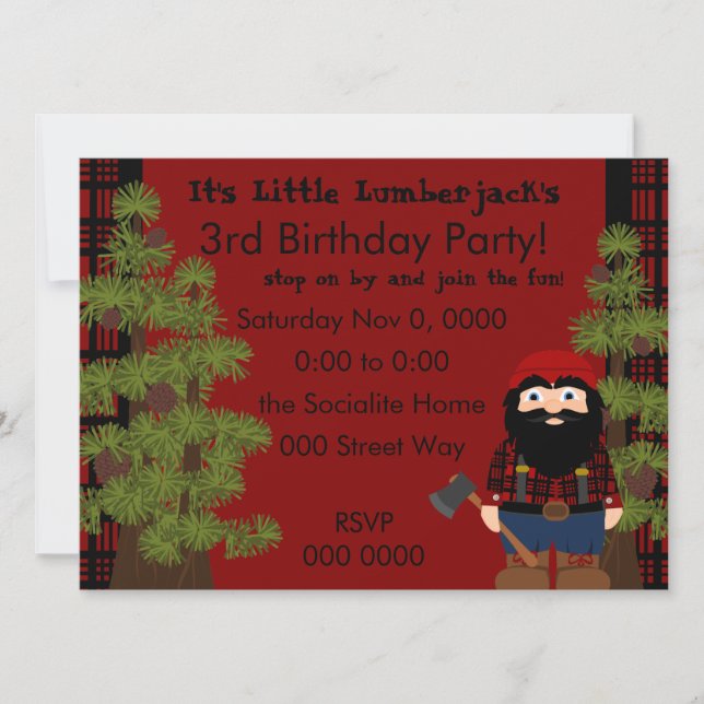 Invitation Lumberjack Gnome (Devant)