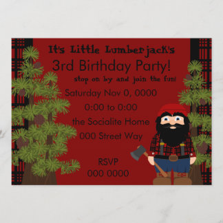 Invitation Lumberjack Gnome