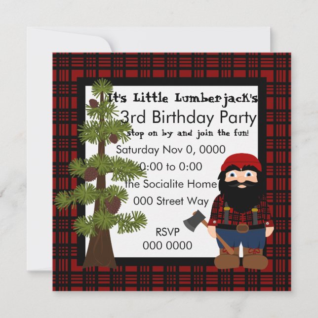 Invitation Lumberjack Gnome (Devant)