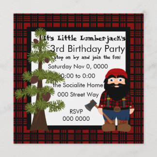 Invitation Lumberjack Gnome