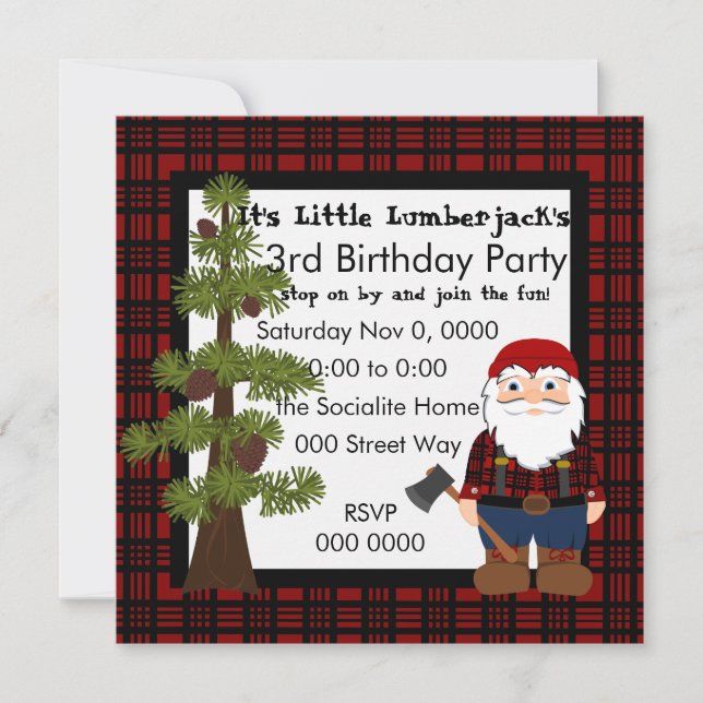 Invitation Lumberjack Gnome (Devant)