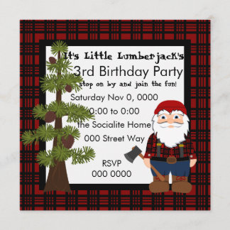 Invitation Lumberjack Gnome