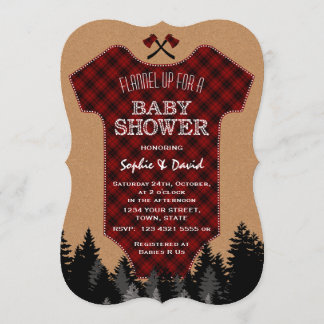Invitation Lumberjack Red Buffalo Baby shower de costume bébé