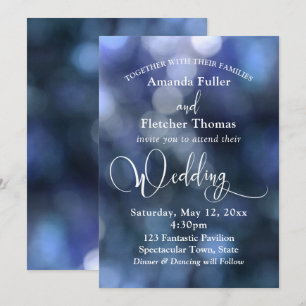 Invitation Lumière Bokeh Bleue & Typographie 32 Mariage 3