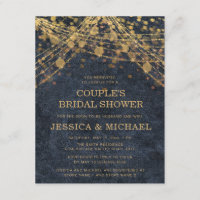 Lumière de ficelle dorée bleu marine Couple Shower