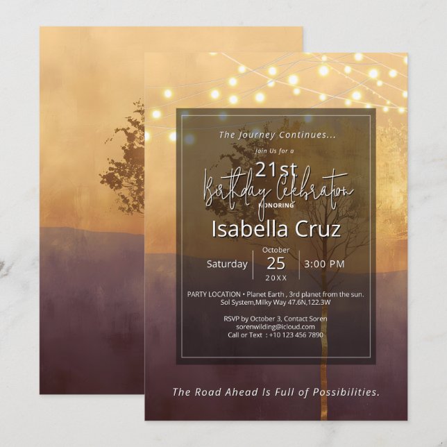 Invitation Lumière Debout | Design Minimaliste (Devant / Derrière)
