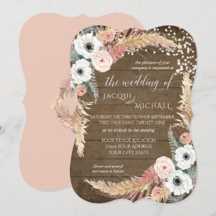 Invitation Lumière floue sur les rides florales de la Pampa b