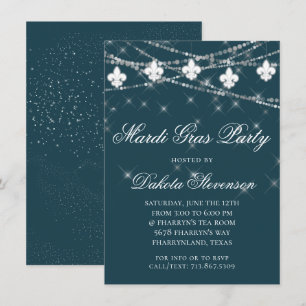 Invitation Lumière marine Fleur de Lis Anniversaire