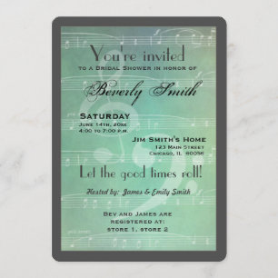 Invitation Lumière verte Musical thème nuptiale
