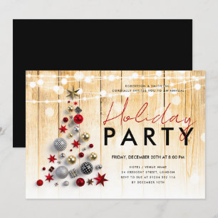 Invitation Lumières à cordes d'arbre de Noël d'entreprise rus