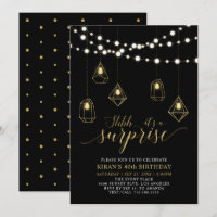 Lumières à cordes dorées et noires pour une fête d