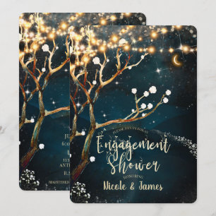 Invitation Lumières d'arbre rustiques Nuit étoilée Fiançaille