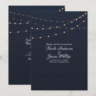 Invitation Lumières de Chaîne Modernes Simple Mariage Rustiqu