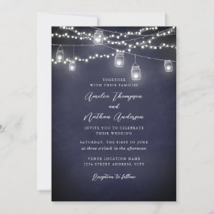 Invitation Lumières de Chaîne Rustique de la Marine Mariage