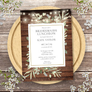 Invitation Lumières de Chaîne Rustiques de Verdure pour le Dé