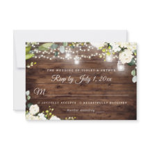 Lumières de Chaîne Rustiques Florales Mariage RSVP