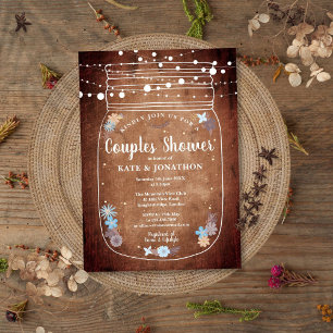 Invitation Lumières de Chaîne Rustiques Mariage Couple Shower
