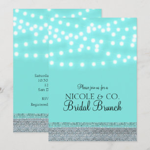 Invitation Lumières de Chaîne Turquoise Bleu Moderne Tendance
