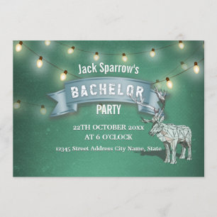 Invitation Lumières de corde de fête de cerf de chasse de boi