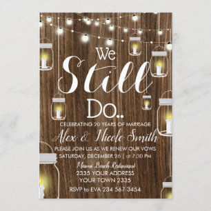 Invitation Lumières de corde rustiques de bougie d'anniversai