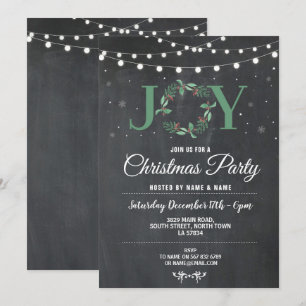Invitation Lumières de craie de guirlande de JOIE de vacances