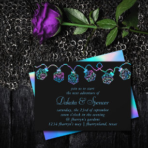 Invitation Lumières de dés Holo RPG   Mariage PnP 20 faces