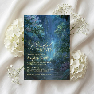 Invitation Lumières de Fée de Forêt Enchantée bleues Baby Sho