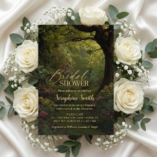 Invitation Lumières de Fée de Forêt Enchantée Rose Lavande po