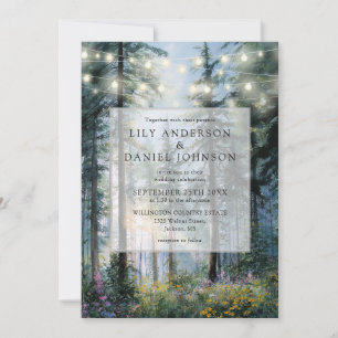 Invitation Lumières de forêt guirlande Fleur de mariage flora